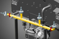 Swivel Couplings on Rear Spray Bar