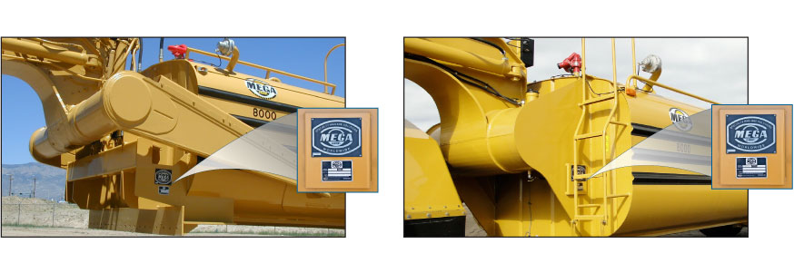 Location of Scraper Serial and Model Numbers